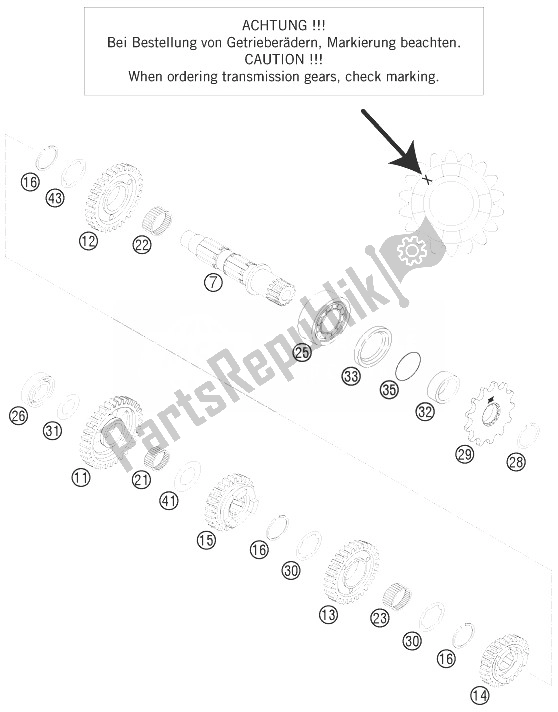 All parts for the Transission Ii - Countershaft of the KTM 250 XC USA 2010