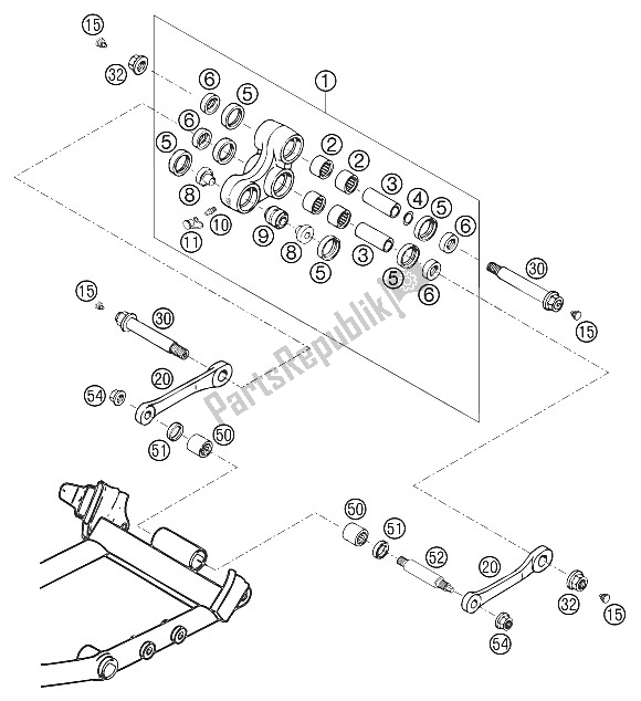 All parts for the Pro Lever Linking Lc4 ? 99 of the KTM 640 Adventure R Europe 2001