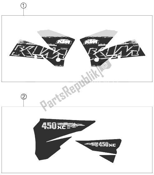 All parts for the Decal of the KTM 450 XC Europe 2007