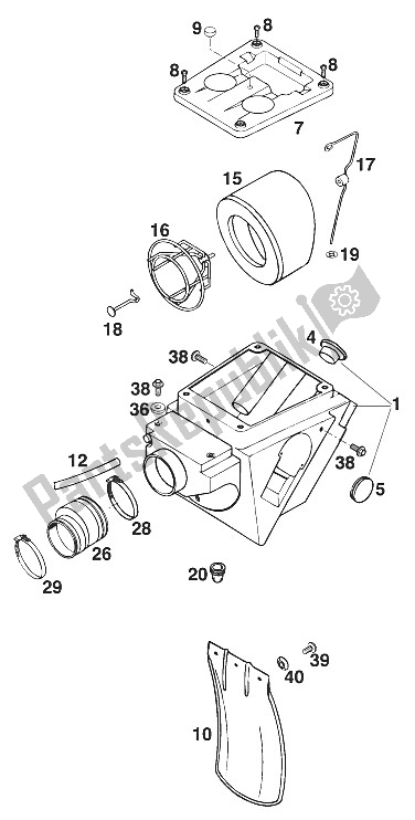 All parts for the Air Filter Box Sxc Usa '00 of the KTM 400 SXC USA 2000