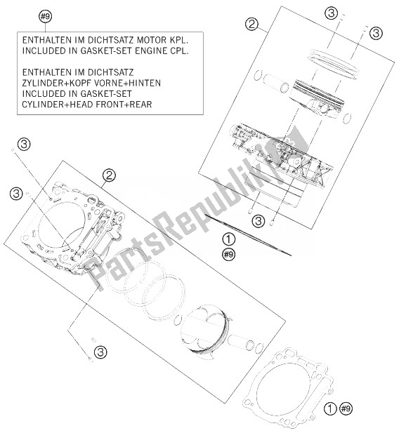 Toutes les pièces pour le Cylindre du KTM 1190 Adventure ABS Grey France 2014