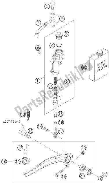 All parts for the Rear Brake Control of the KTM 450 SMR Europe 2006