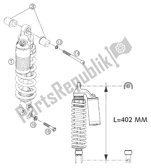 Tutte le parti per il Ammortizzatore Wp 660 Sms del KTM 660 SM Factory Replica Europe 2002