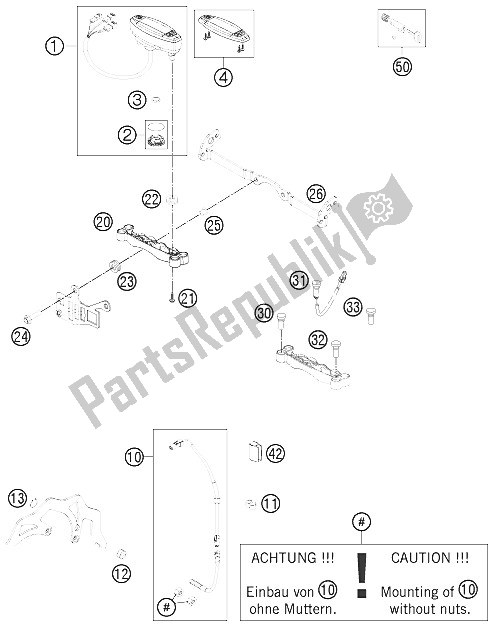 All parts for the Instruments / Lock System of the KTM 450 EXC SIX Days Europe 2012