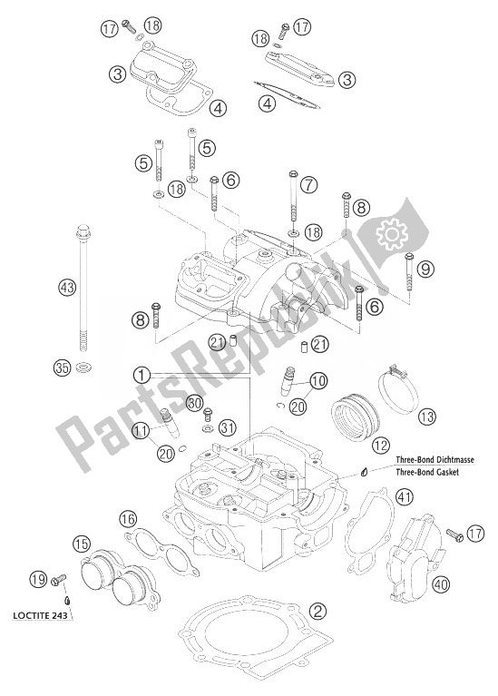 Todas las partes para Culata 400 Exc Racing de KTM 400 EXC Racing Australia 2004