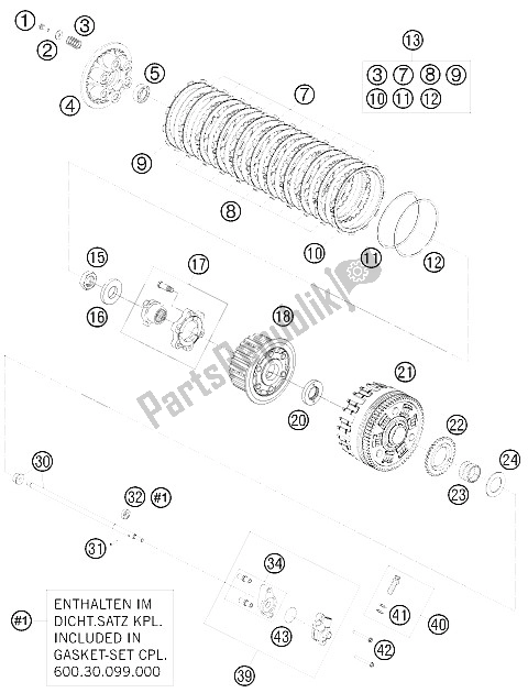 Tutte le parti per il Frizione del KTM 950 Super Enduro R USA 2009