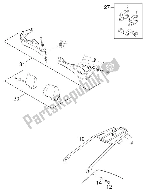 Tutte le parti per il Accessori Racing 2000 del KTM 520 EXC Racing Australia 2000