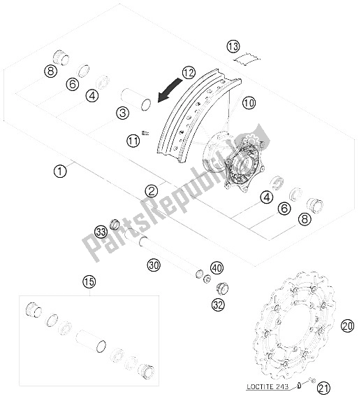 Toutes les pièces pour le Roue Avant du KTM 450 SMR Europe 2009