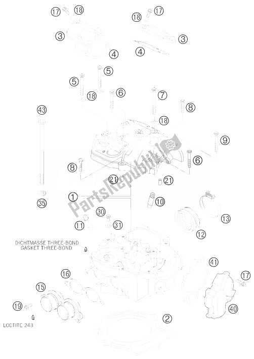 All parts for the Cylinder Head of the KTM 450 XC ATV Europe 2010