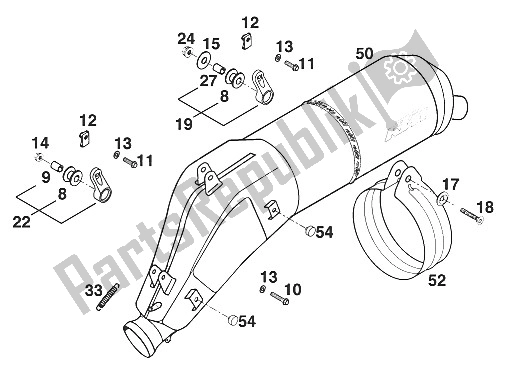 Todas las partes para Silenciador Hgs2 Duke '96 de KTM 620 Duke 37 KW Australia 1996