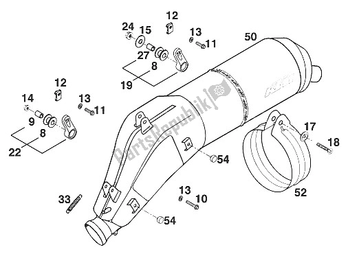 All parts for the Silencer Hgs2 Duke '96 of the KTM 620 Duke 37 KW Europe 972661 1996