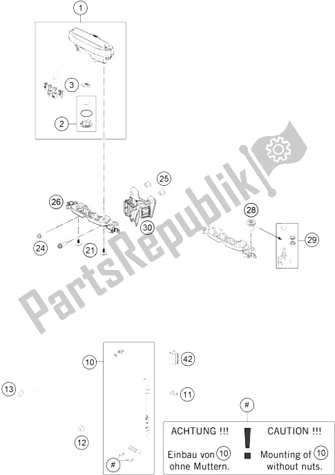 Tutte le parti per il Strumenti, Sistema Di Chiusura del KTM 350 XCF W USA 2016