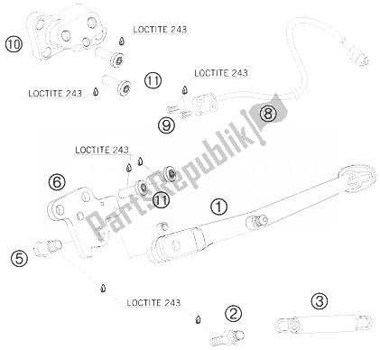 Tutte le parti per il Cavalletto Laterale del KTM 990 Super Duke R Europe 2010