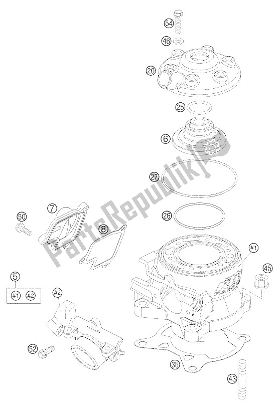 Todas las partes para Cilindro 85 Sx de KTM 85 SX 17 14 Europe 2005