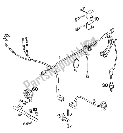 Tutte le parti per il Cablaggio Ecc Lc4'93 del KTM 350 E XC 4T Europe 1994