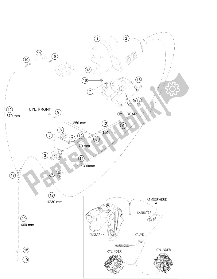 Wszystkie części do Odparowa? Kanister KTM 1290 Super Adventure WH ABS 15 China 2015