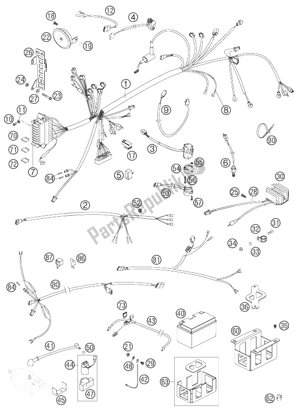 Todas las partes para Arnés De Cableado de KTM 660 Rally Factory Replica Europe 2007