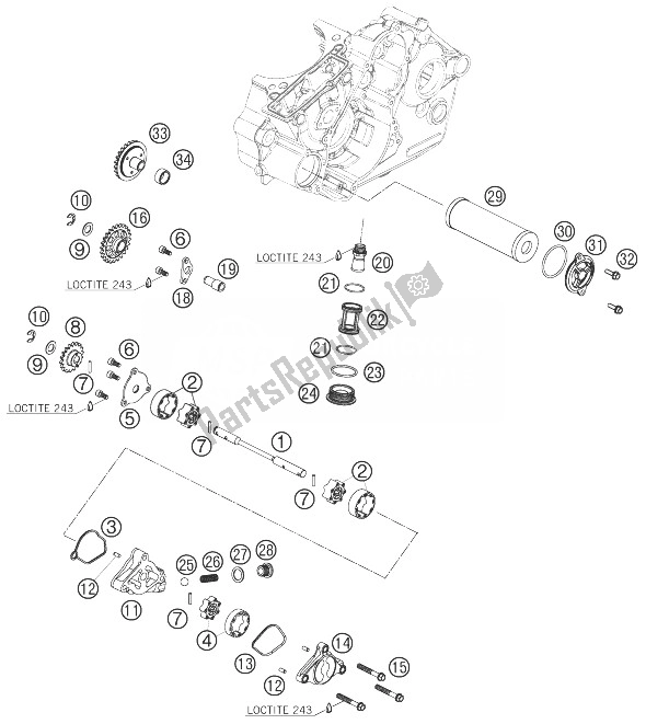 Tutte le parti per il Sistema Di Lubrificazione del KTM 505 SX ATV Europe 2010