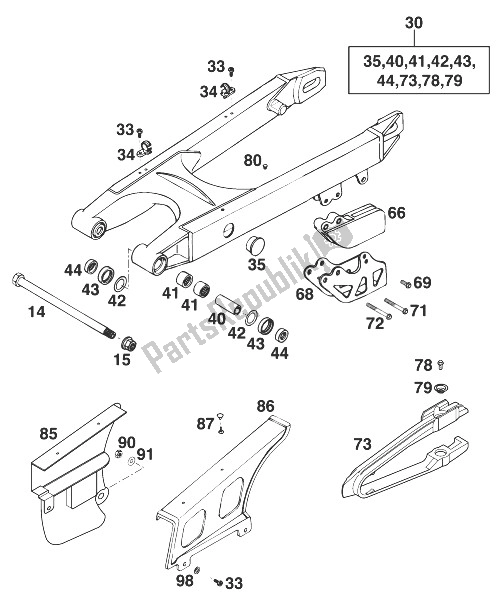 Todas las partes para Schwingarm 125 Sting '98 de KTM 125 LC2 80 Europe 1998