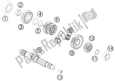 All parts for the Transmission I - Main Shaft of the KTM 990 Adventure Baja USA 2013