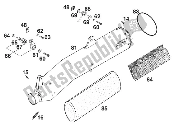 All parts for the Silencer 400 Sxc Usa '00 of the KTM 400 SXC USA 2000