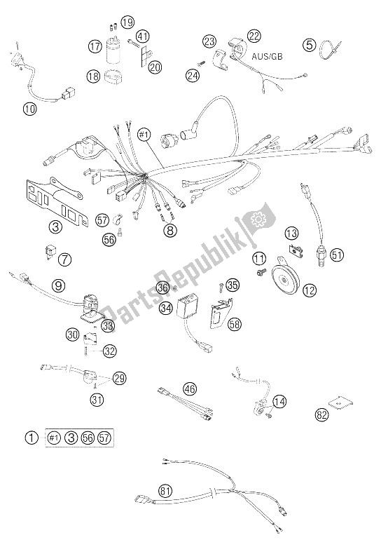 All parts for the Wire Harness 660 Smc of the KTM 660 SMC Europe 2005