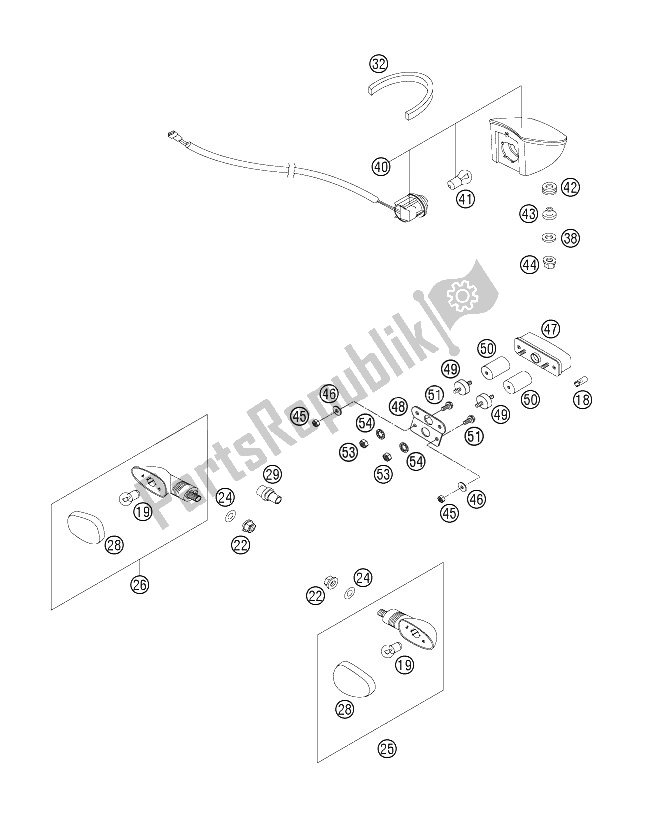 Tutte le parti per il Lampeggiatore, Luce Posteriore del KTM 640 Duke II Limited ED Europe 2006