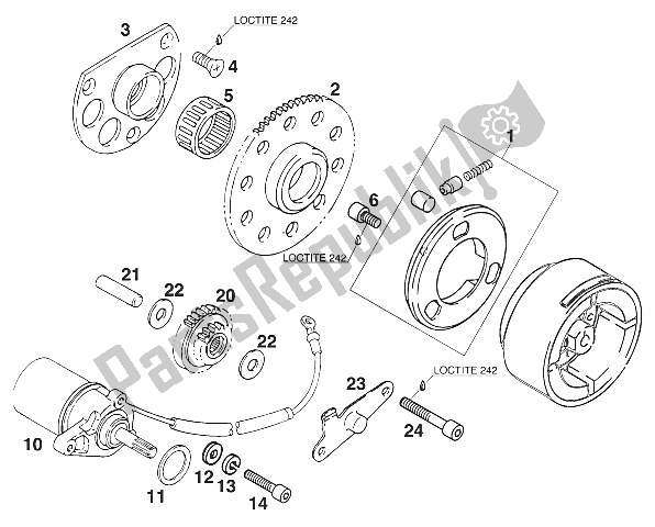 Tutte le parti per il Avviamento Elettrico Euro 125 '96 del KTM 125 LC2 100 Europeropa Europe 1996