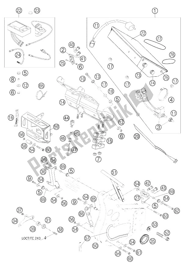 All parts for the Instruments, Attachement Parts of the KTM 660 Rallye Factory Repl Europe 2006