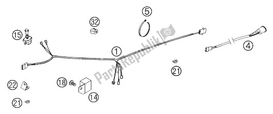 All parts for the Wiring Harness Exc Usa of the KTM 200 EXC USA 2003