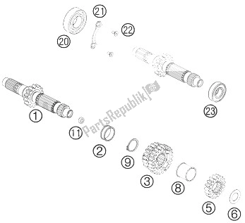 Todas las partes para Transmisión I - Eje Principal de KTM 450 SX F Europe 2014