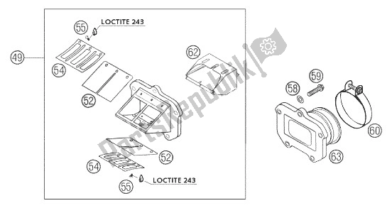 Tutte le parti per il Valvola Lamellare Gruppo Cpl. 250/300 del KTM 300 EXC Europe 2003