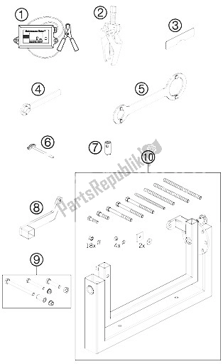 Tutte le parti per il Attrezzi Speciali del KTM 50 SX Mini Europe 2012