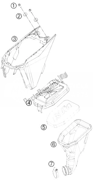 All parts for the Air Filter of the KTM 50 SX Mini Europe 2014