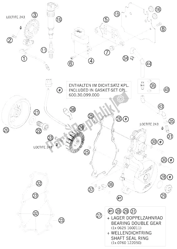 Tutte le parti per il Sistema Di Accensione del KTM 950 Super Enduro Erzberg 08 Europe 2008