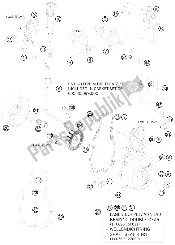 All parts for the Ignition System of the KTM 950 Super Enduro R Europe 2008