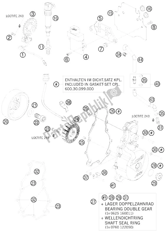 Tutte le parti per il Sistema Di Accensione del KTM 950 Super Enduro R USA 2008