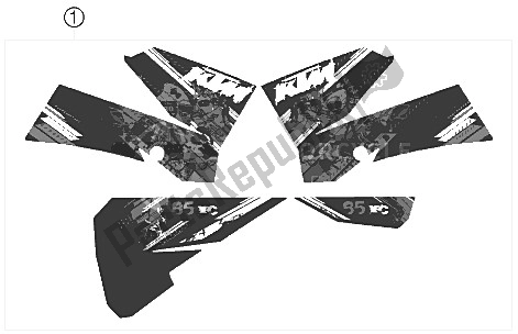 All parts for the Decal of the KTM 85 XC 17 14 USA 2009