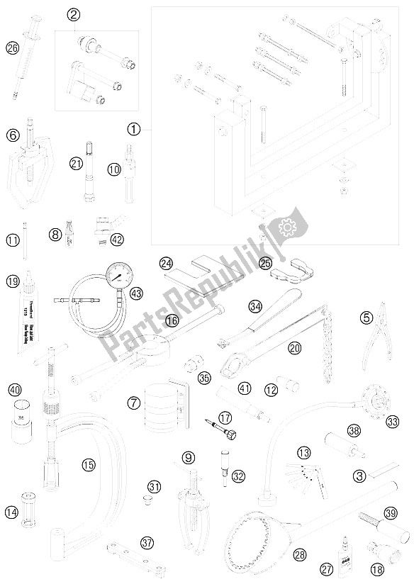 All parts for the Special Tools of the KTM 450 SX F Europe 2009