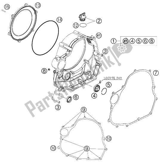 Todas las partes para Tapa Del Embrague de KTM 690 Rally Factory Replica Europe 2009