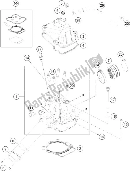Todas las partes para Cabeza De Cilindro de KTM 450 SX F Europe 2016