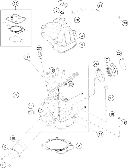 Toutes les pièces pour le Culasse du KTM 450 SX F Factory Edition USA 2015