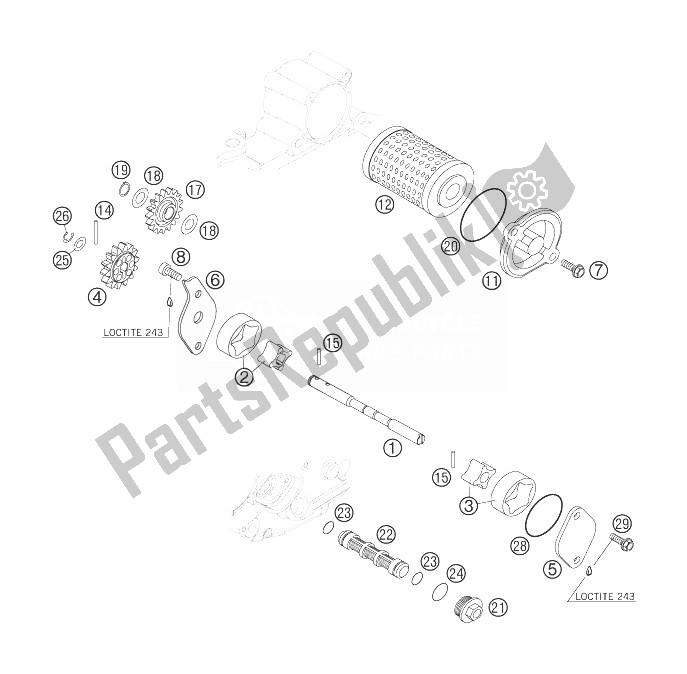 Todas las partes para Sistema De Lubricación de KTM 250 SX F Europe 2007