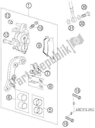 All parts for the Front Brake Caliper of the KTM 450 SX Europe 2006