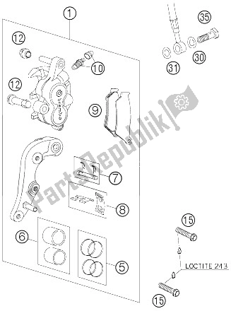 Todas las partes para Pinza De Freno Delantero de KTM 525 EXC G Racing USA 2006