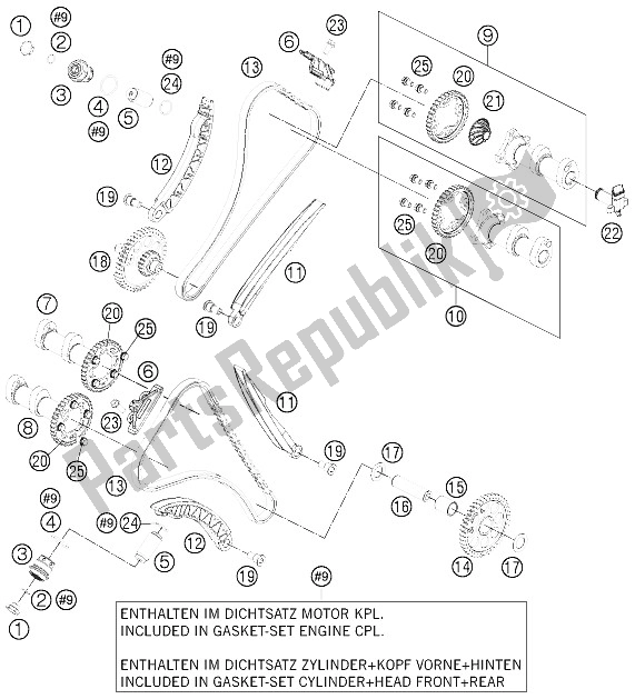 Toutes les pièces pour le Commande De Synchronisation du KTM 1190 RC8 R Black Europe 2012