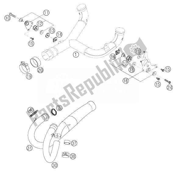 All parts for the Manifold, Distributor Tube 640 of the KTM 640 Duke II Orange Europe 2003