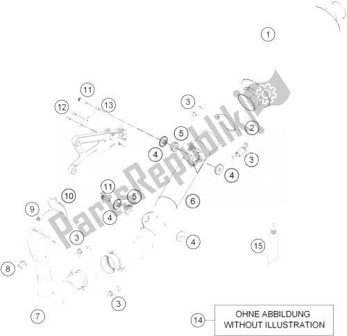 Todas as partes de Sistema De Exaustão do KTM RC 250 R Europe 2013