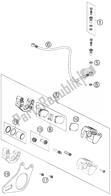 All parts for the Brake Caliper Rear of the KTM 525 XC ATV Europe 8501 JQ 2010