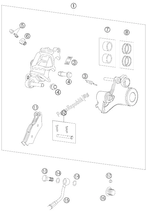 Todas las partes para Pinza De Freno Trasera de KTM 990 Adventure S Europe 2006